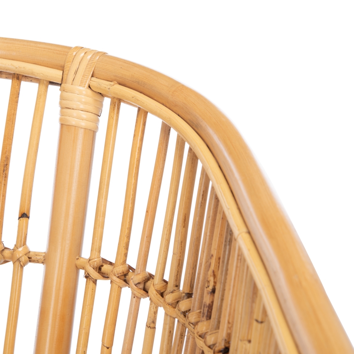 Olivia Rttn Accent Chair W/ Cush - White / Natural - Safavieh - Image 2