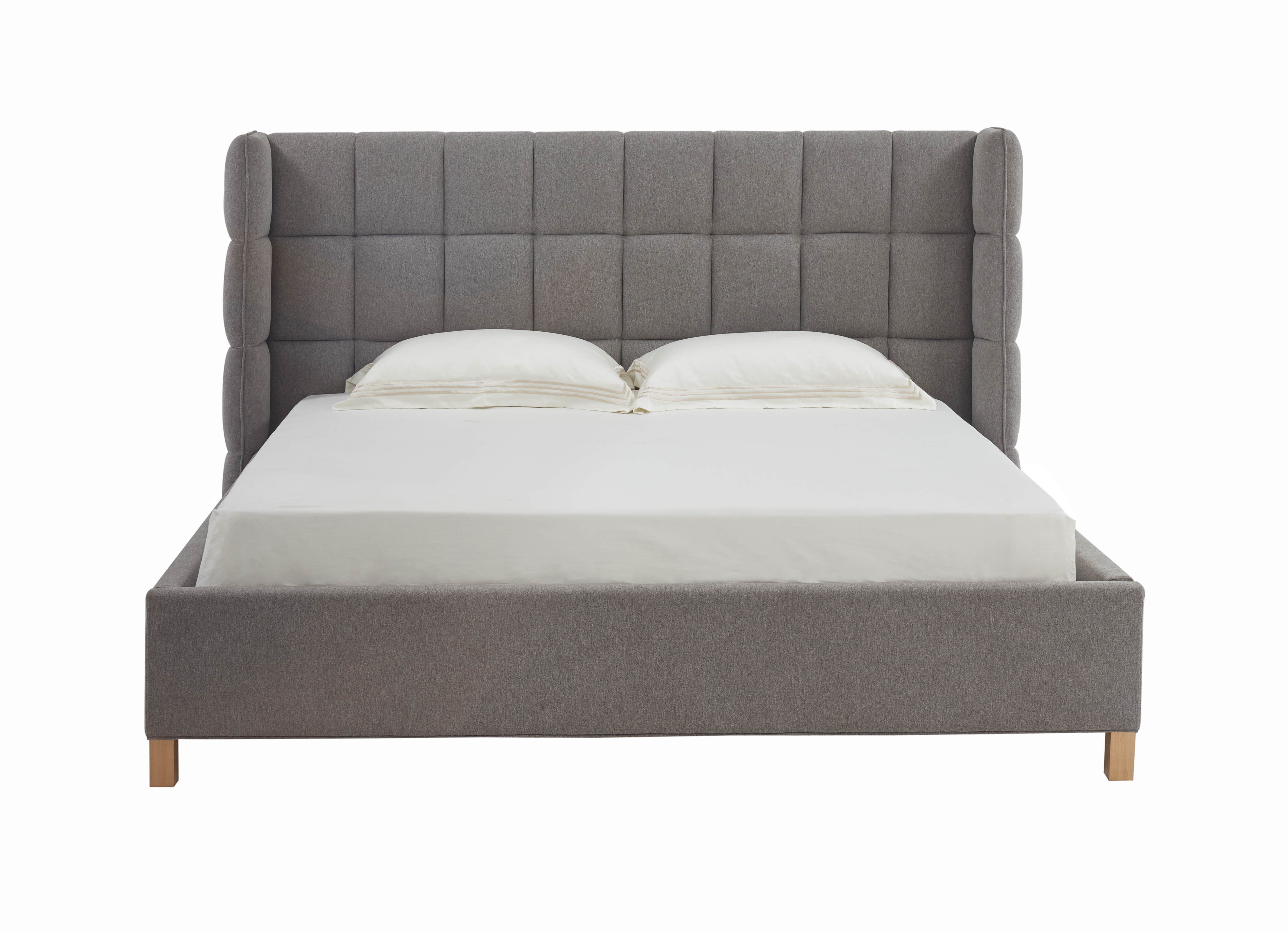 Emerson Grid Tufted King Bed - Light Grey - Arlo Home - Image 0