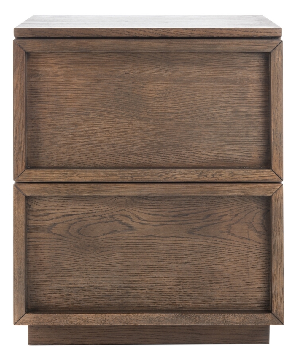 Zeus 2 Drawer Nightstand - Medium Oak - Image 0