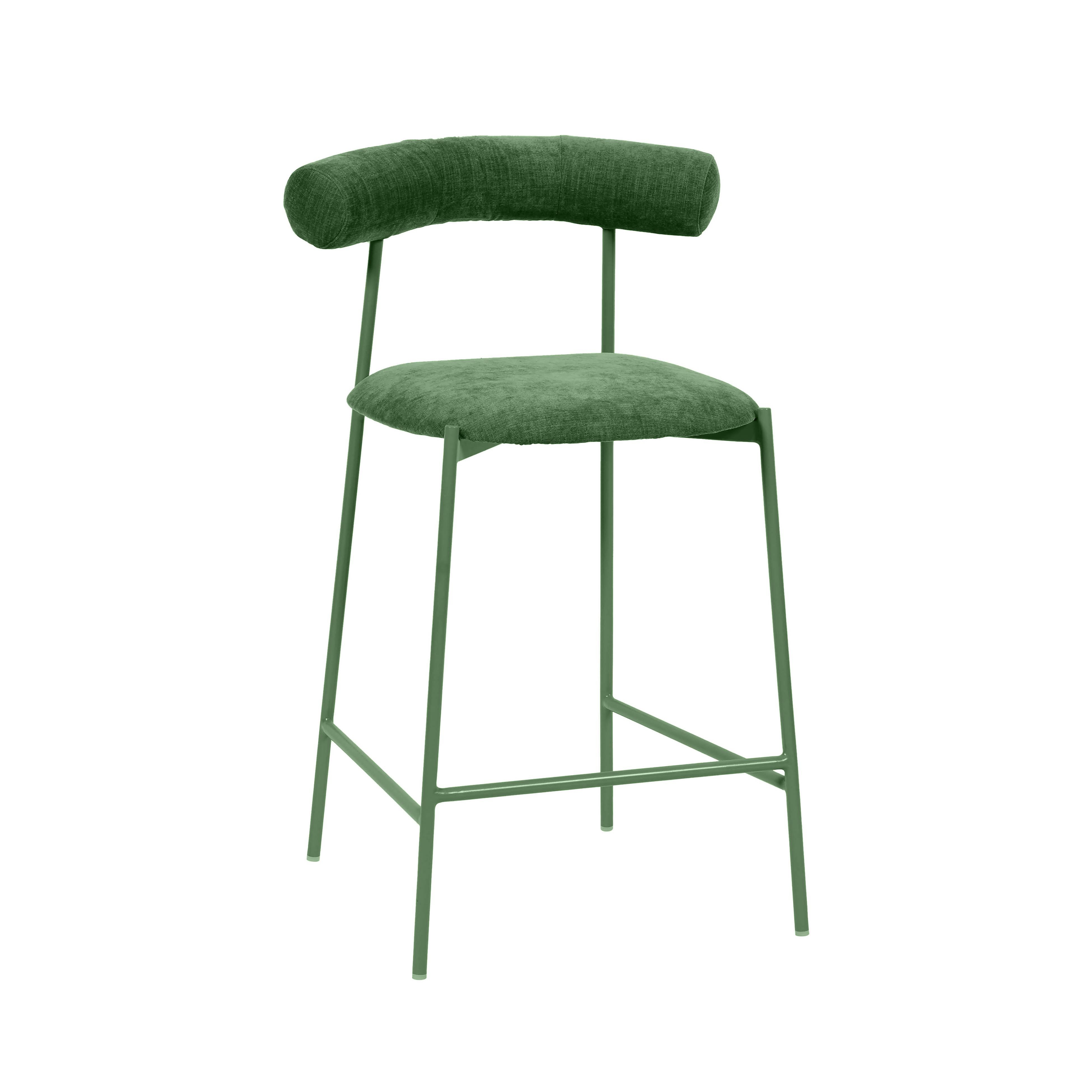 Liliana Forest Green Performance Velvet Counter Stool - Image 0