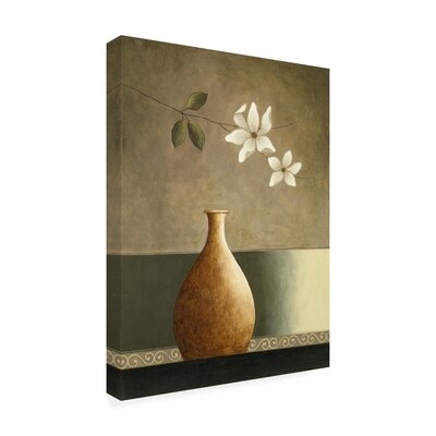 'Flowers over a Tan Vase' by Pablo Esteban - Wrapped Canvas Print - Image 0