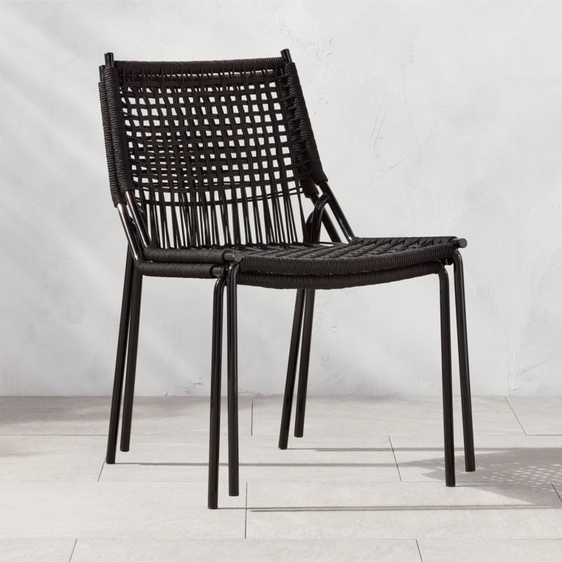 Virve Black Rope Outdoor Dining Chair - Image 1
