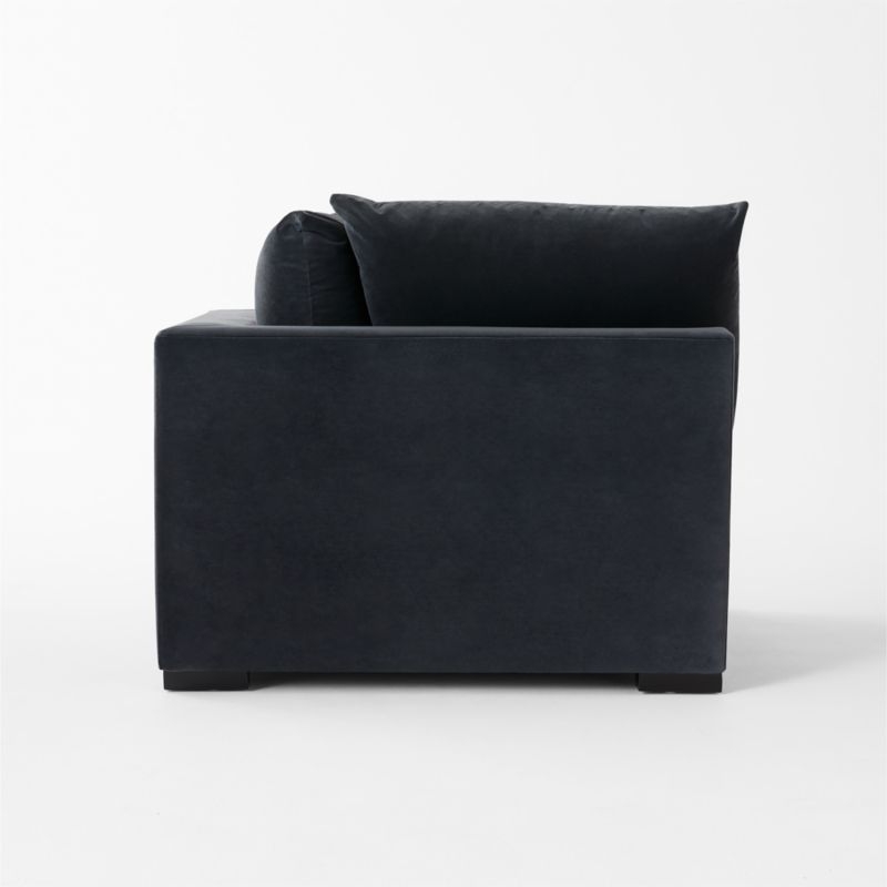 Deseo Charcoal Grey Performance Velvet Standard Depth Corner Chair - Image 3
