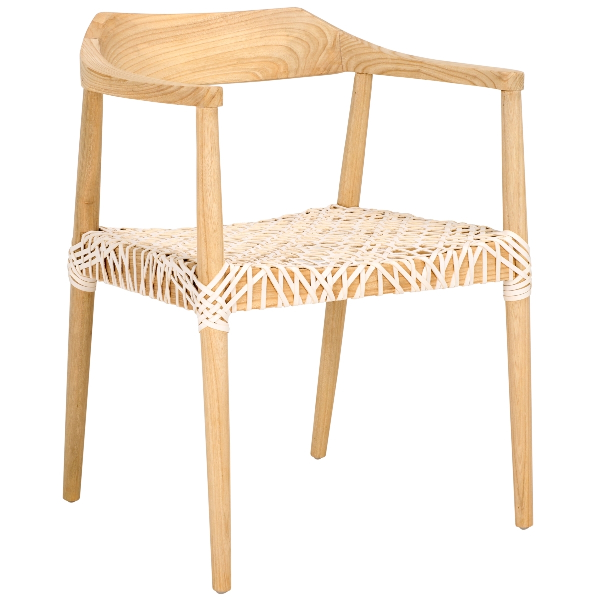 Munro Lther Woven Accent Chair - Natural / White - Safavieh - Image 6
