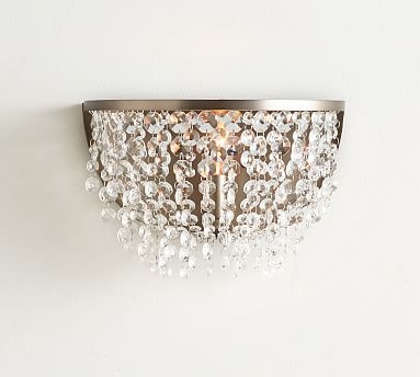 Reilly Crystal Sconce, Pewter - Image 0