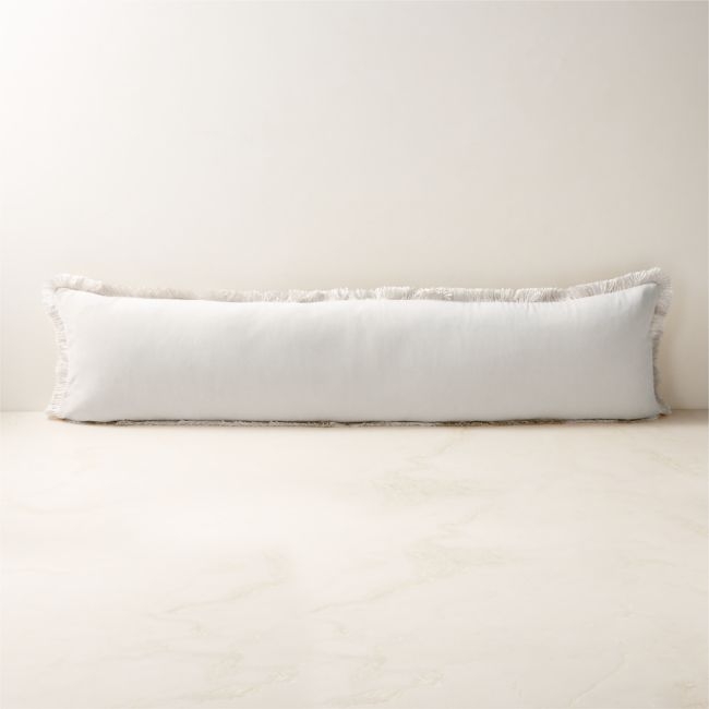 Bettie Warm White Velvet Lumbar Pillow Cover 48"x12" - Image 0
