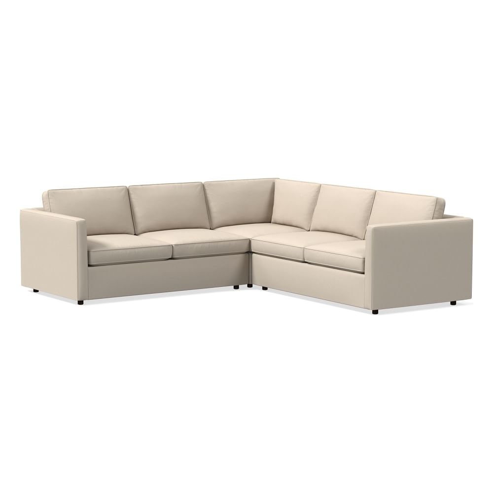 Harris Sectional Set 13: Left Arm 65" Sofa, Corner, Right Arm 65" Sofa, Poly, Performance Washed Canvas, Natural, - Image 0