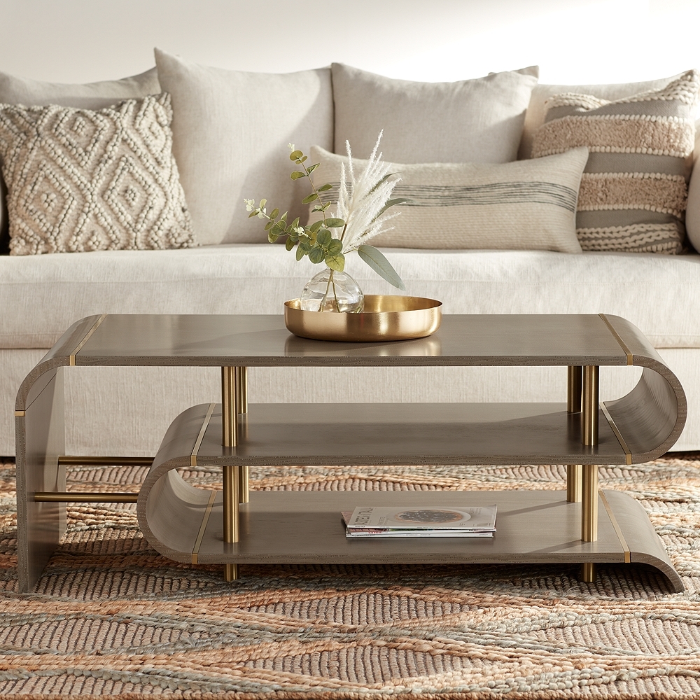 Lucie 48" Wide Grey Coffee Table - Image 0