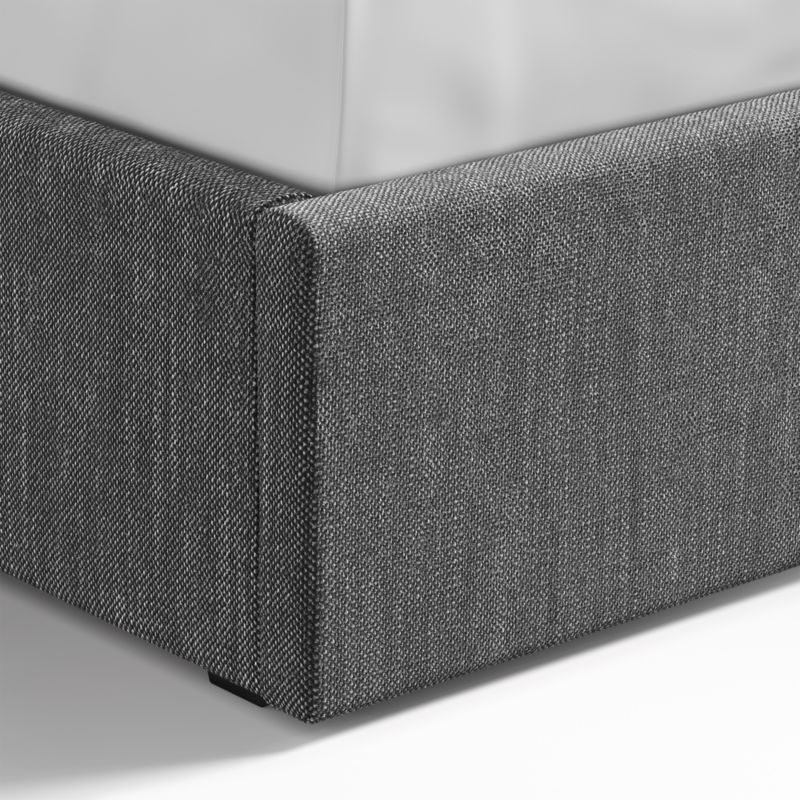 Meraux 56" Charcoal Grey Queen Upholstered Headboard with Storage Bed Base - Image 2