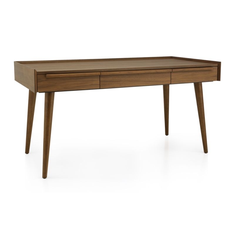 Tate 60" Walnut Desk with Power Outlet - Image 3