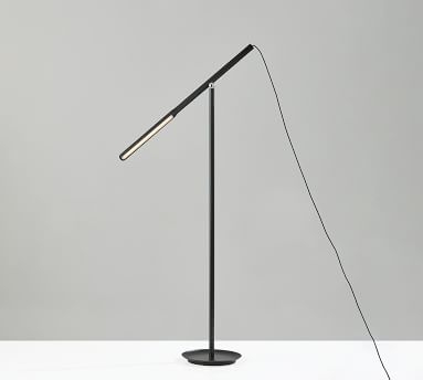 Saxton LED Wood Floor Lamp, Black - Image 3