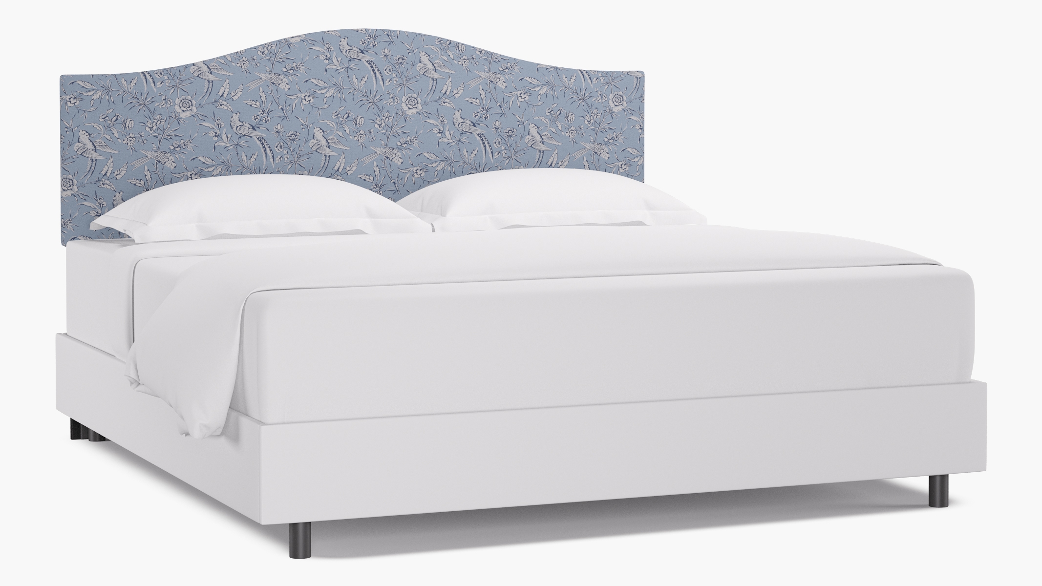 Camelback Headboard, Blue Aviary, King - Image 0