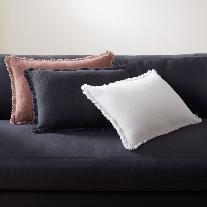 18"x12" Eyelash Mauve Pillow with Feather-Down Insert - Image 1