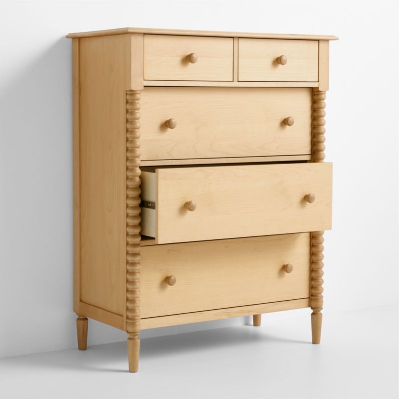 Jenny Lind Maple Wood Tall 7-Drawer Kids Dresser - Image 3