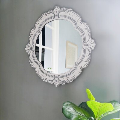 Streeter Floral Cottage Distressed Accent Mirror - Image 0
