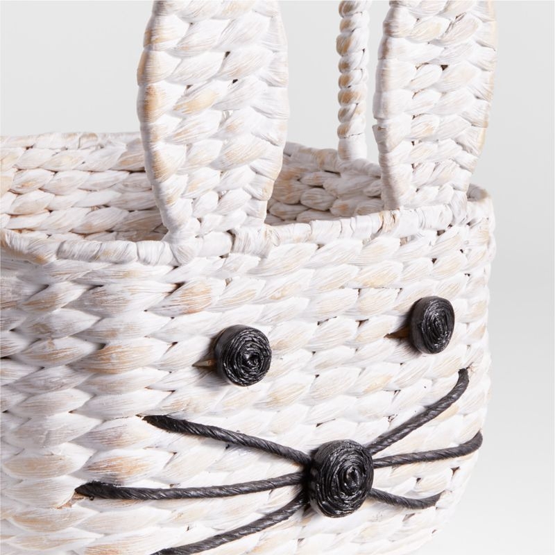 White Woven Bunny Kids Easter Basket - Image 7