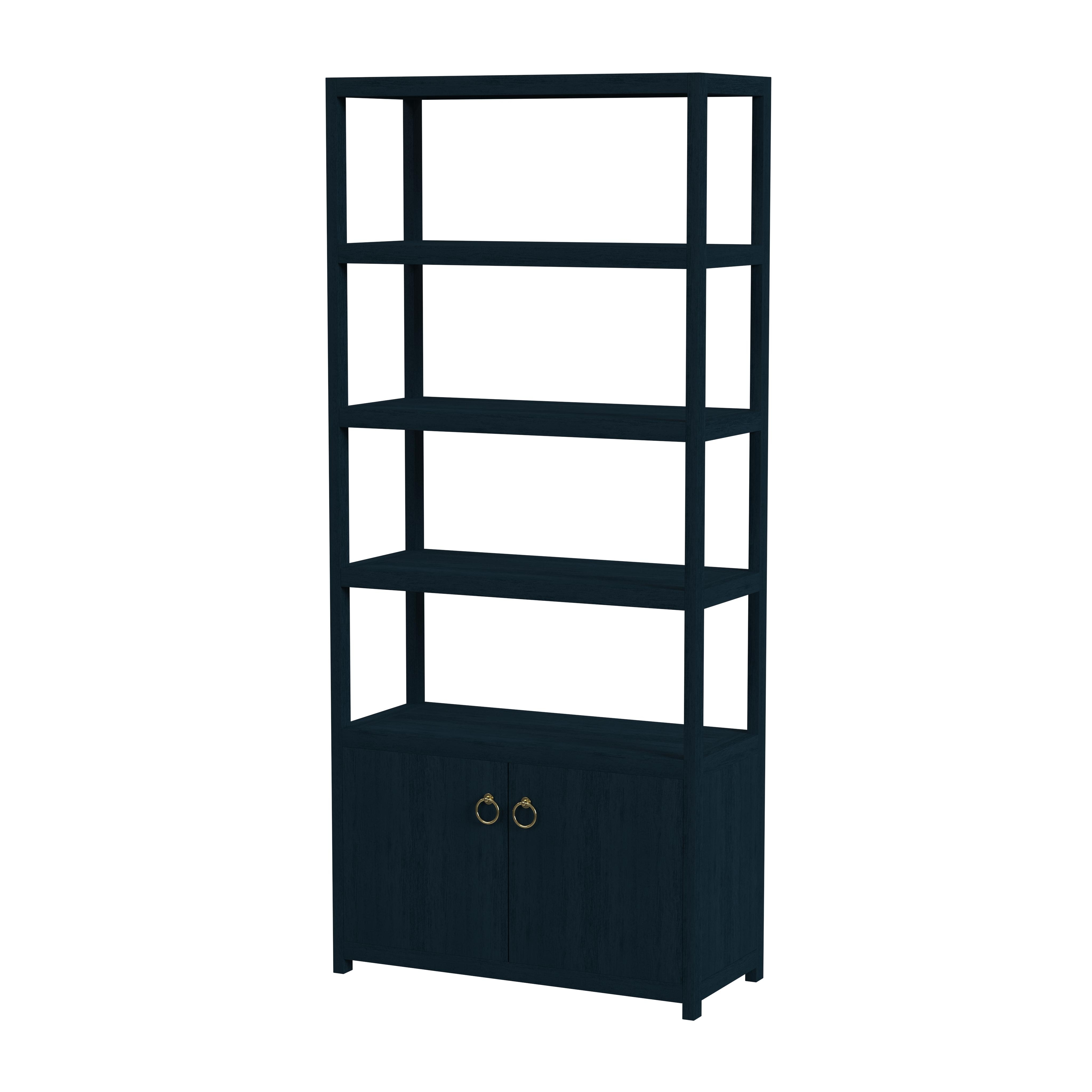 Lark Navy Blue Etagere Bookcase - Image 0
