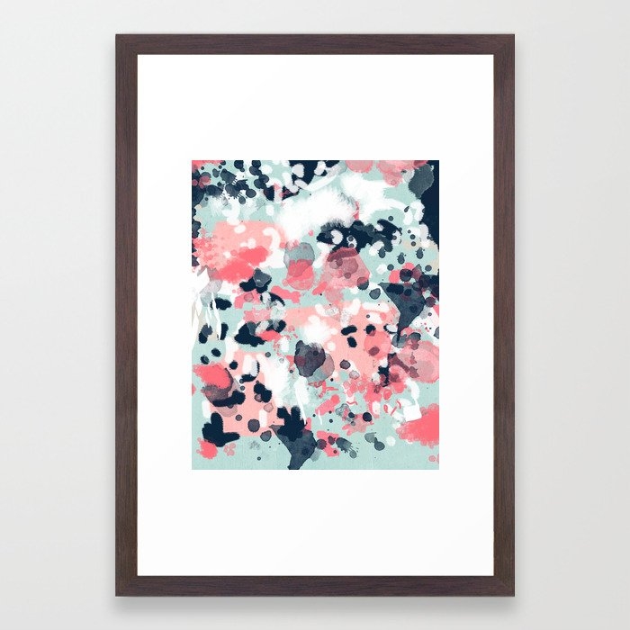 Jilly - Modern Abstract Gender Neutral Canvas Art Print Large Scale Abstract Painting Framed Art Print by Charlottewinter - Conservation Walnut - Small 13" x 19"-15x21 - Image 0