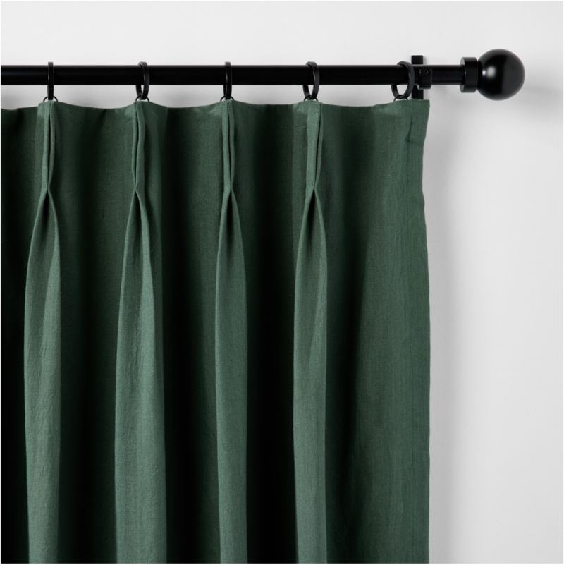French Pleat Verdigris Green Linen Blend Window Curtain Panel 48"x84" by Jeremiah Brent - Image 2