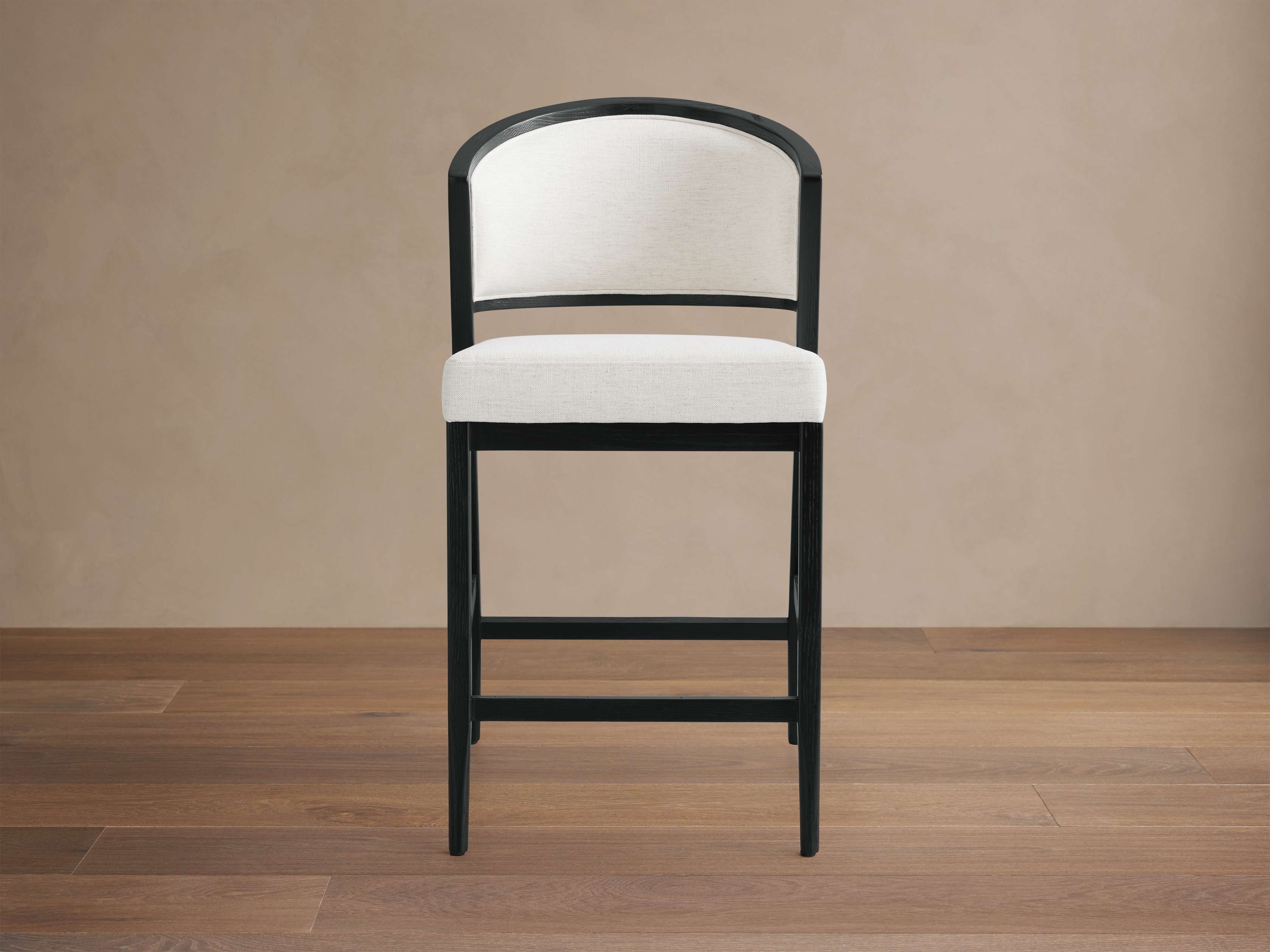 Aimee Back Armless Counter Stool Upholstered in White - Image 0