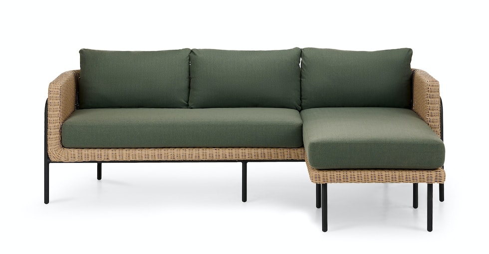 Aby 88" Outdoor Reversible Sectional - Dravite Green - Image 0