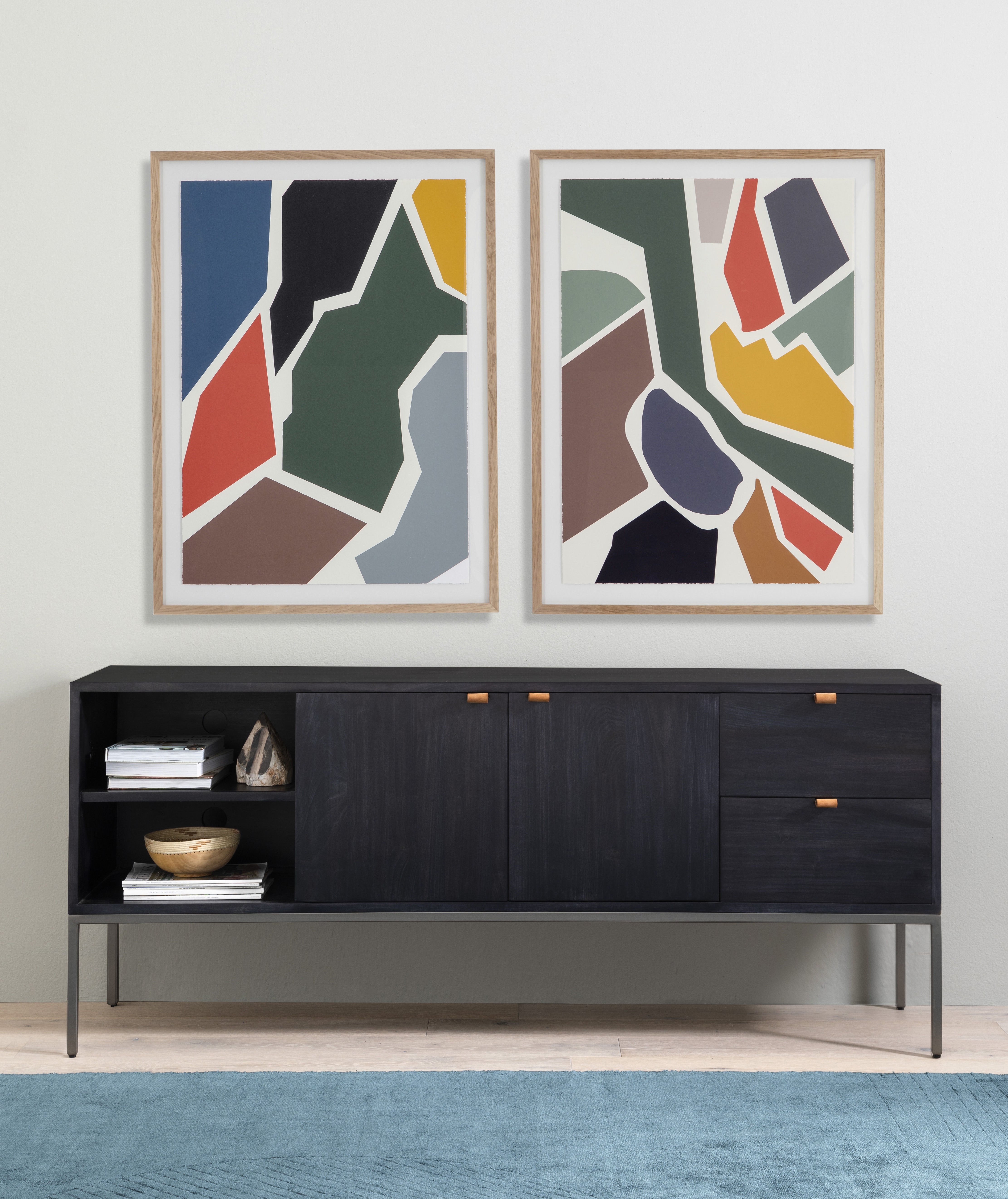 Trey Media Console-Black Wash Poplar - Image 12