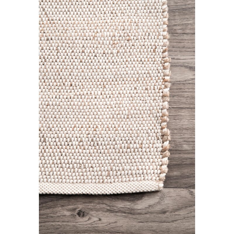 Helton Handmade Flatweave Beige Area Rug, 7'6" x 9'6" - Image 3