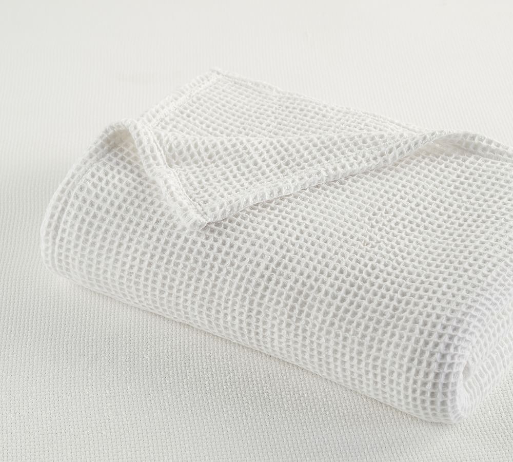Waffle Weave Blanket, Full/Queen, White - Image 0