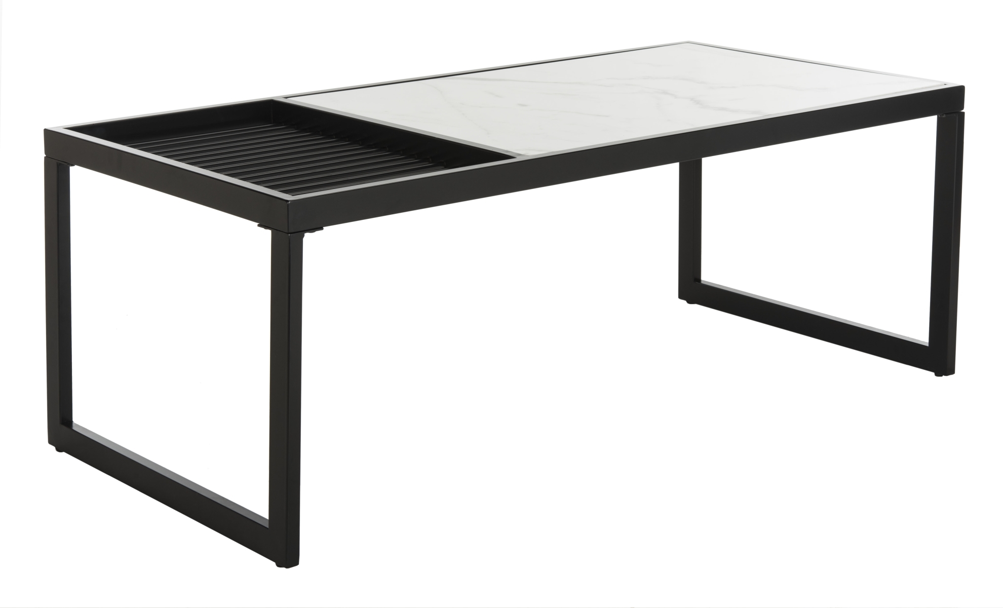 Zuri Coffee Table - White / Black - Safavieh - Image 4