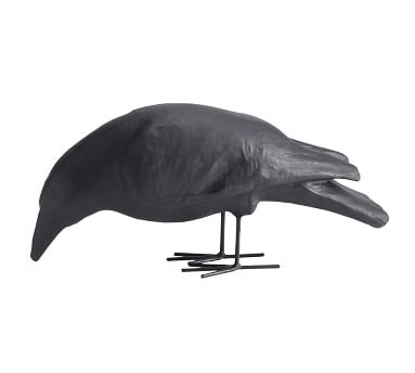 Decorative Object Paper Mache Raven, Head Down - Image 3