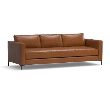 Jake Leather Grand Sofa 95.5", Down Blend Wrapped Cushions, Churchfield Camel - Image 3
