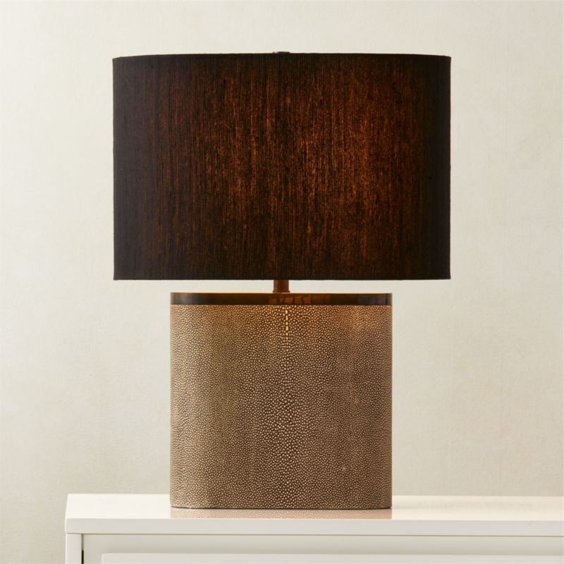 Clair Black Shagreen Table Lamp with Black Shade - Image 1