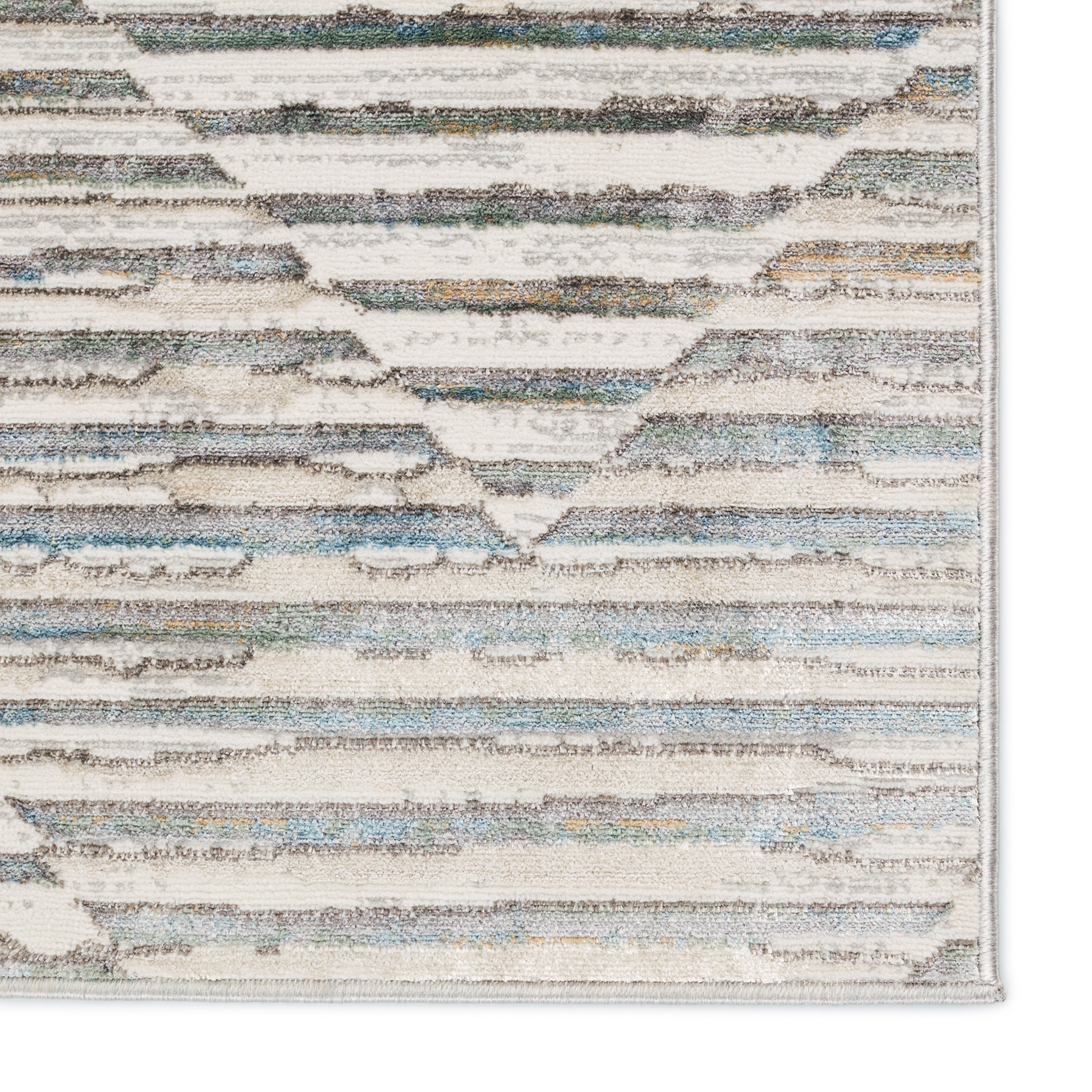 Vibe by Wilmot Striped Gray/ Light Blue Area Rug (5'3"X8') - Image 3