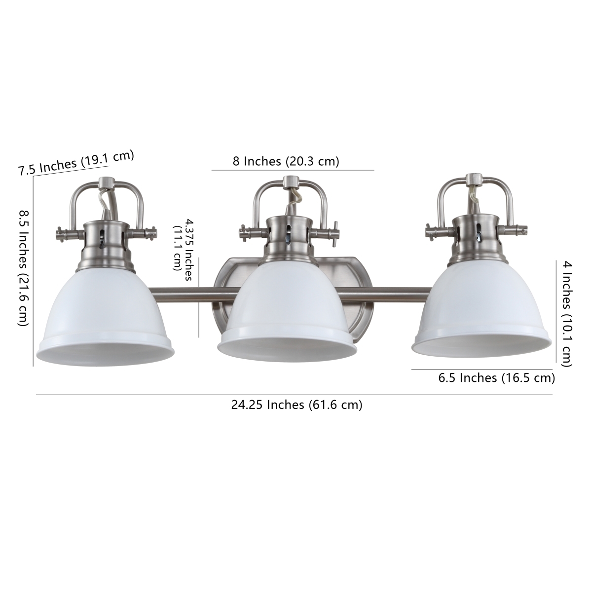 Roland Three Light Sconce - Nickel - Safavieh - Image 0