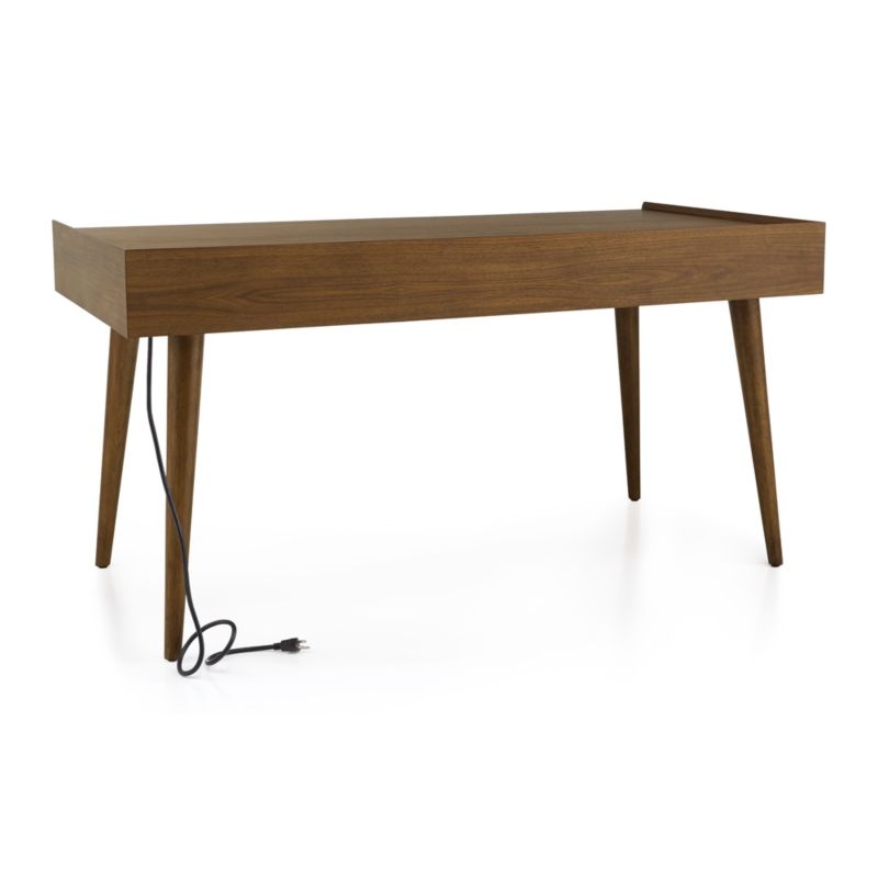 Tate 60" Walnut Desk with Power Outlet - Image 7