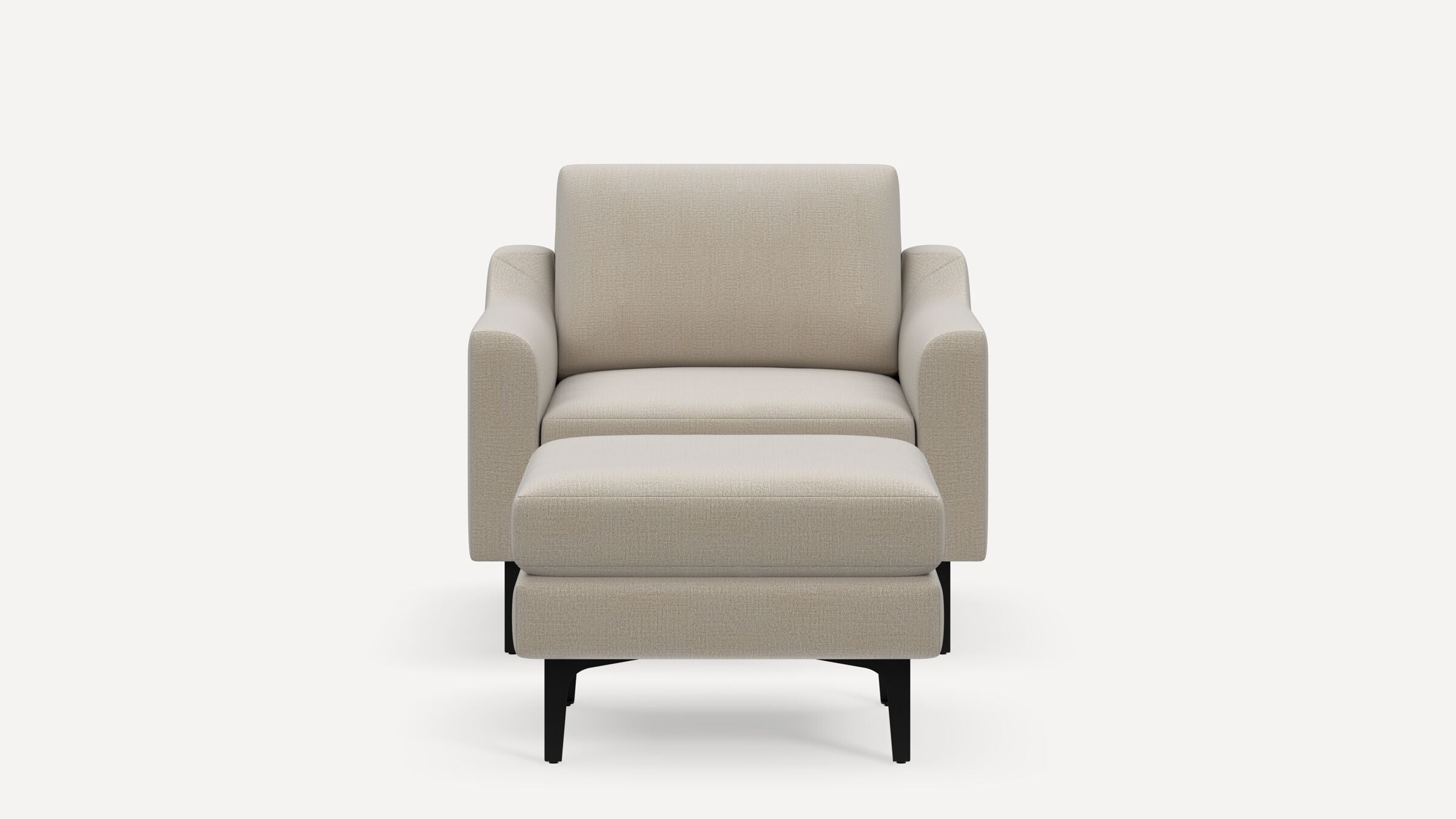 Nomad Armchair with Ottoman - Georgia Clay - Performance Chenille / Black - Metal / Slope - Image 0