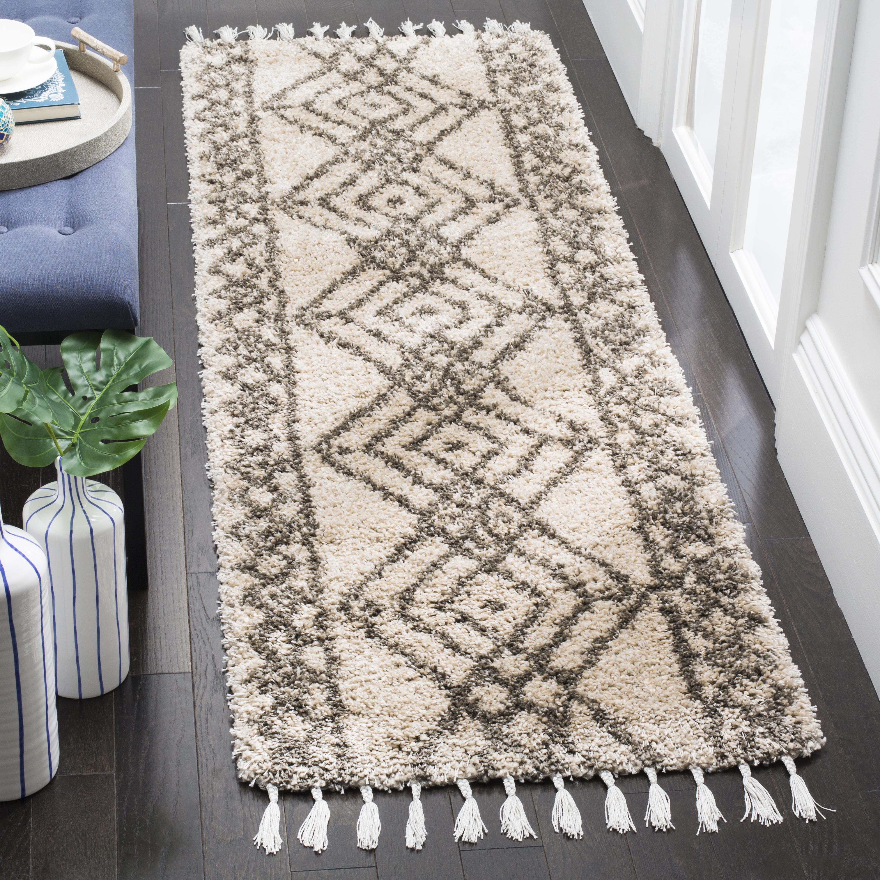Arlo Home Woven Area Rug, MFG248C, Mushroom/Grey,  2' 3" X 7' - Image 1