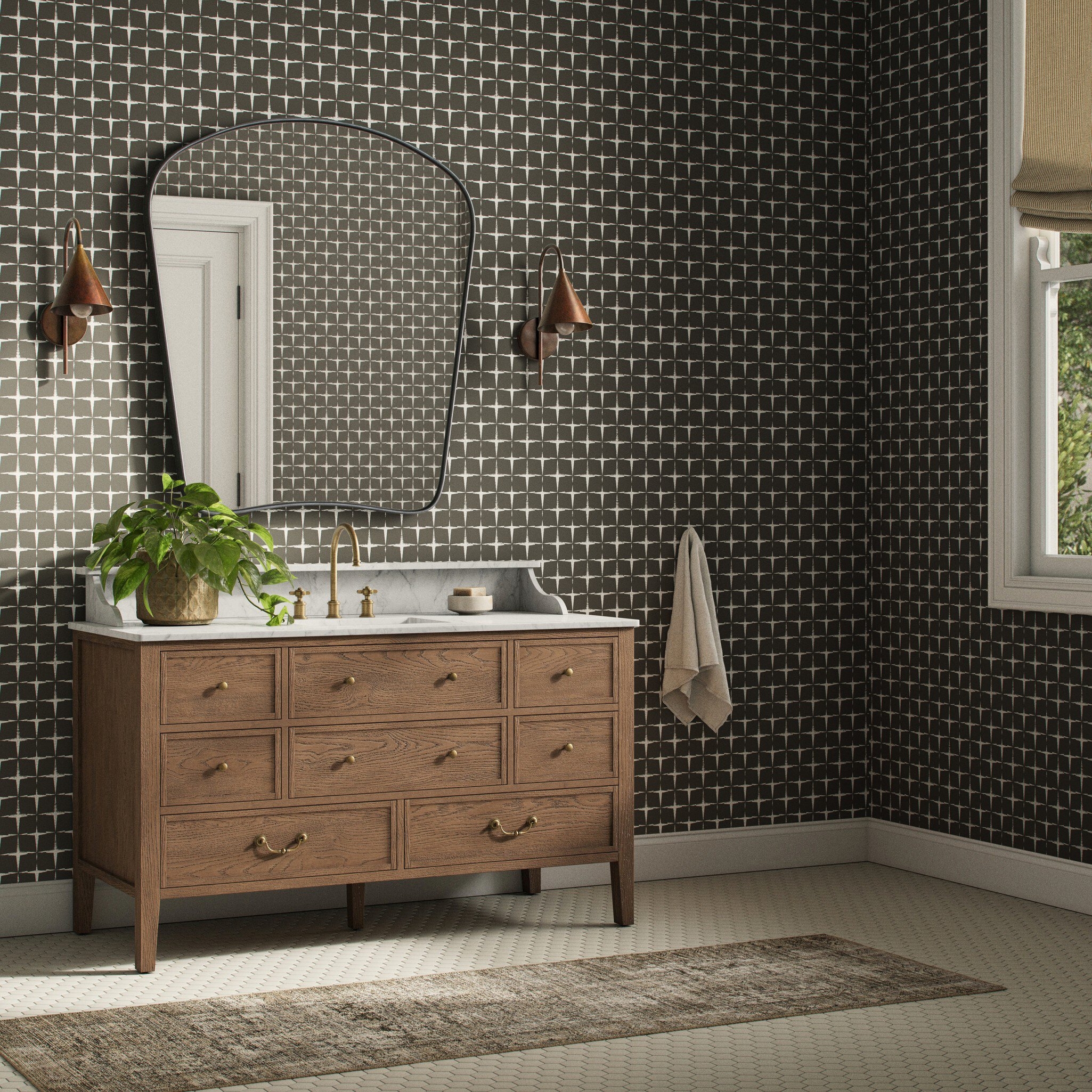 Blocking Wallpaper by Getty Images - Blocking Olive I - Image 1