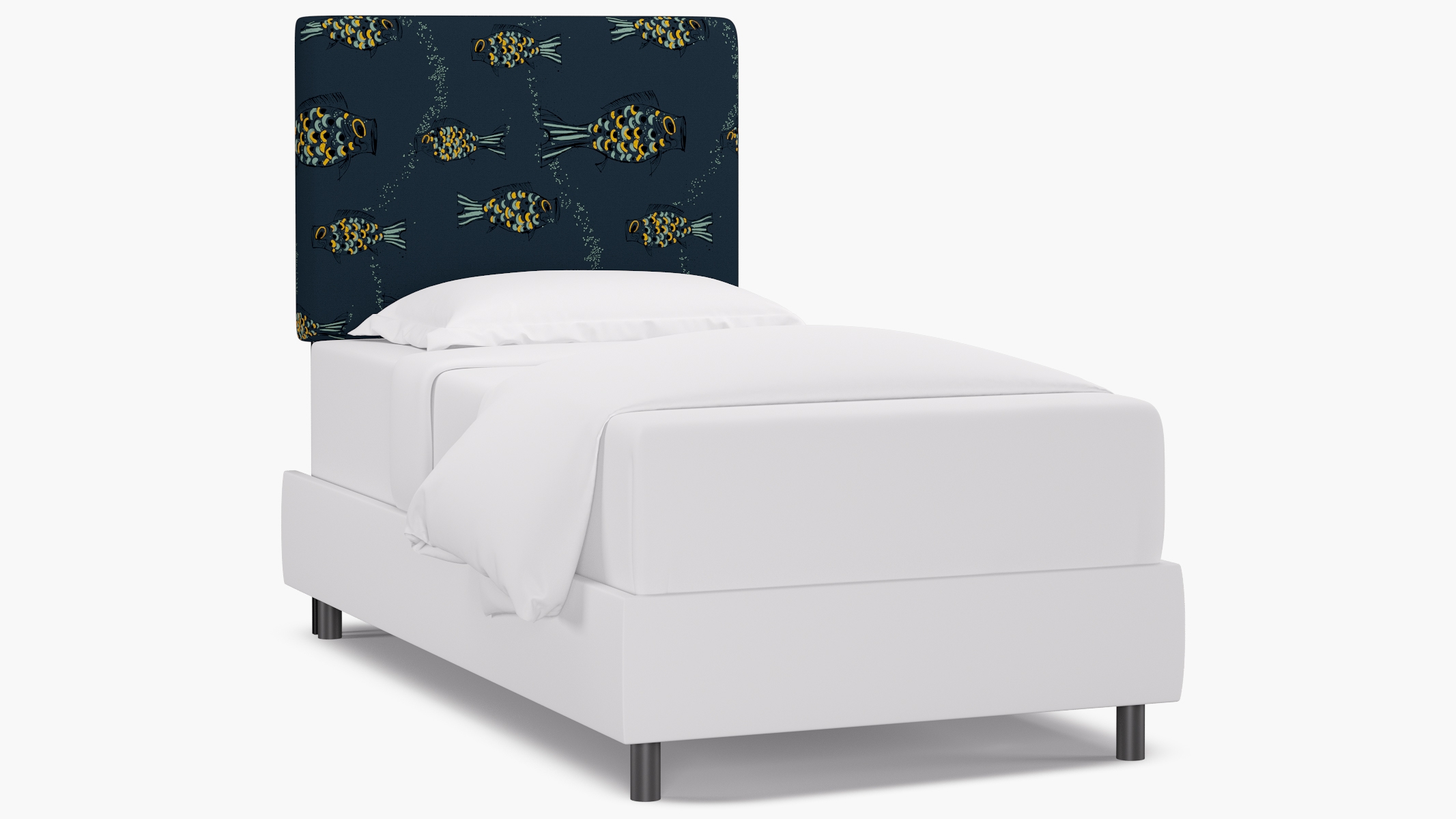 Square Back Headboard, Indigo Sakana, Twin - Image 0