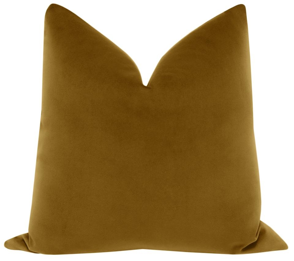 Sonoma Velvet Pillow Cover, Marrakesh Gold, 22" x 22" - Image 0
