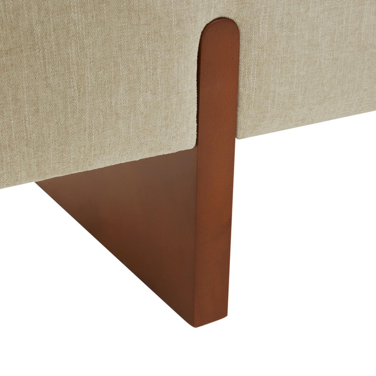 Kandiss Linen Bench - Beige / Brown - Image 2