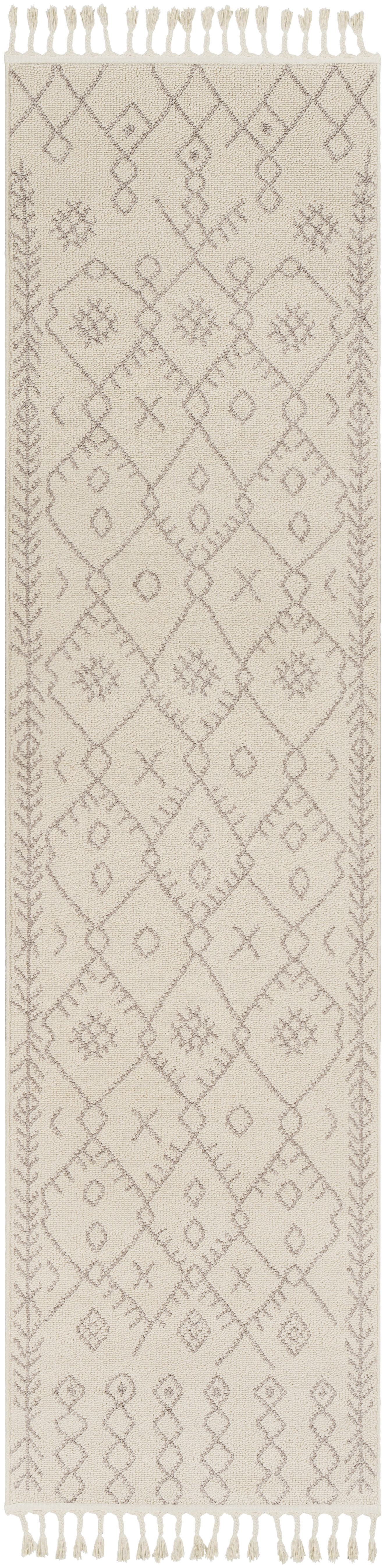 Restoration Beige Indoor 2'7" x 10' Machine Woven Rug - Image 0