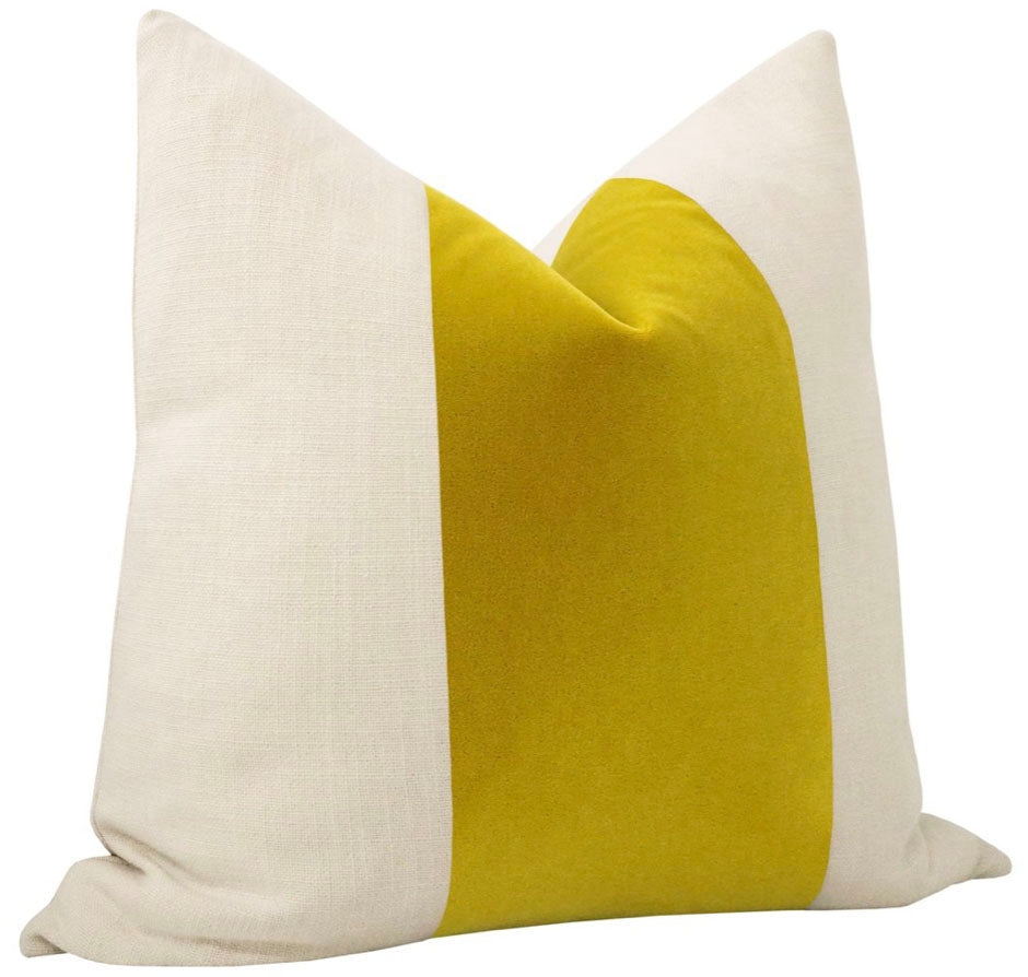 PANEL :: MOHAIR VELVET // CHARTREUSE - 14" X 36" - Image 1