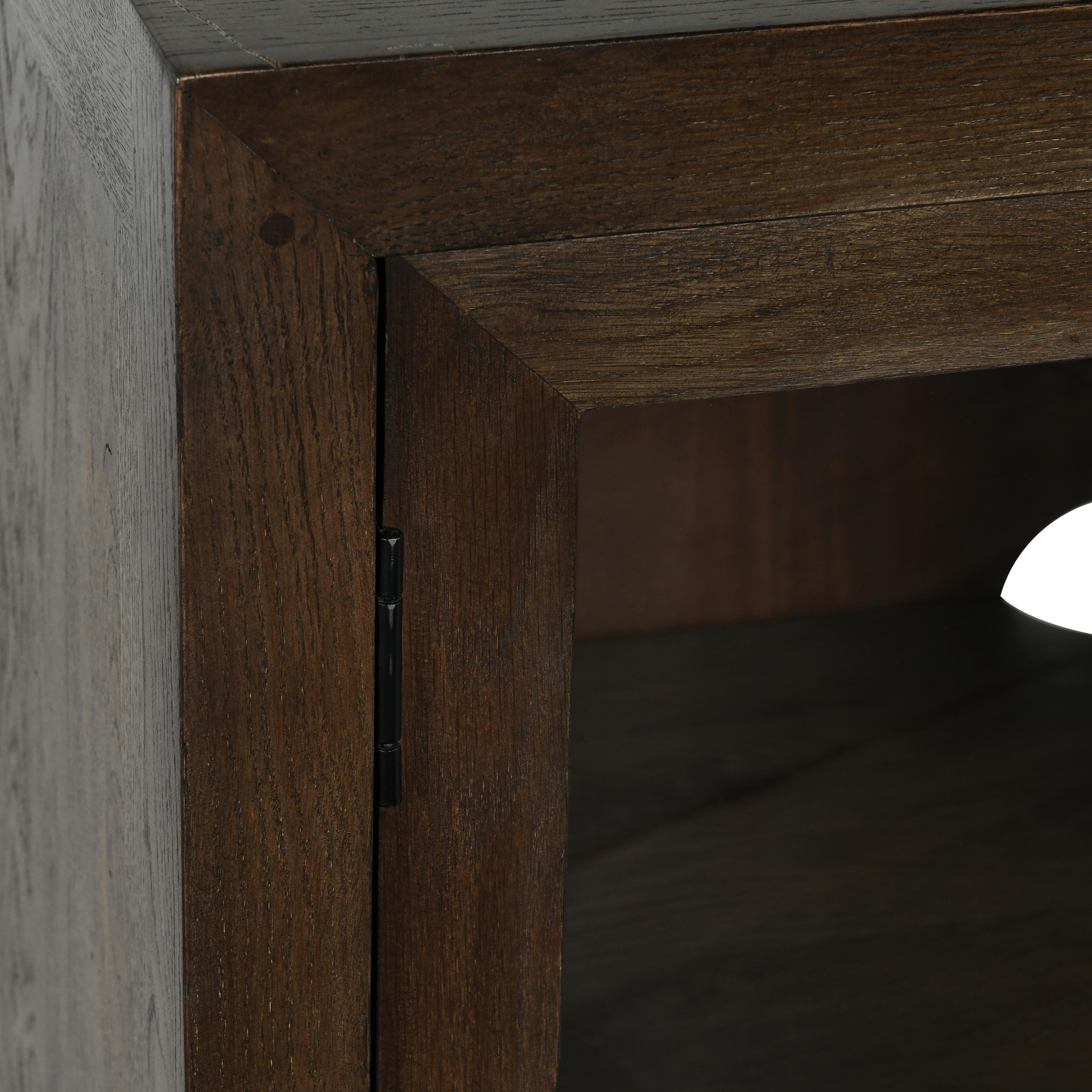 Bradley Oak Wood 2Dr Cabinet Cocoa Brown - Image 5