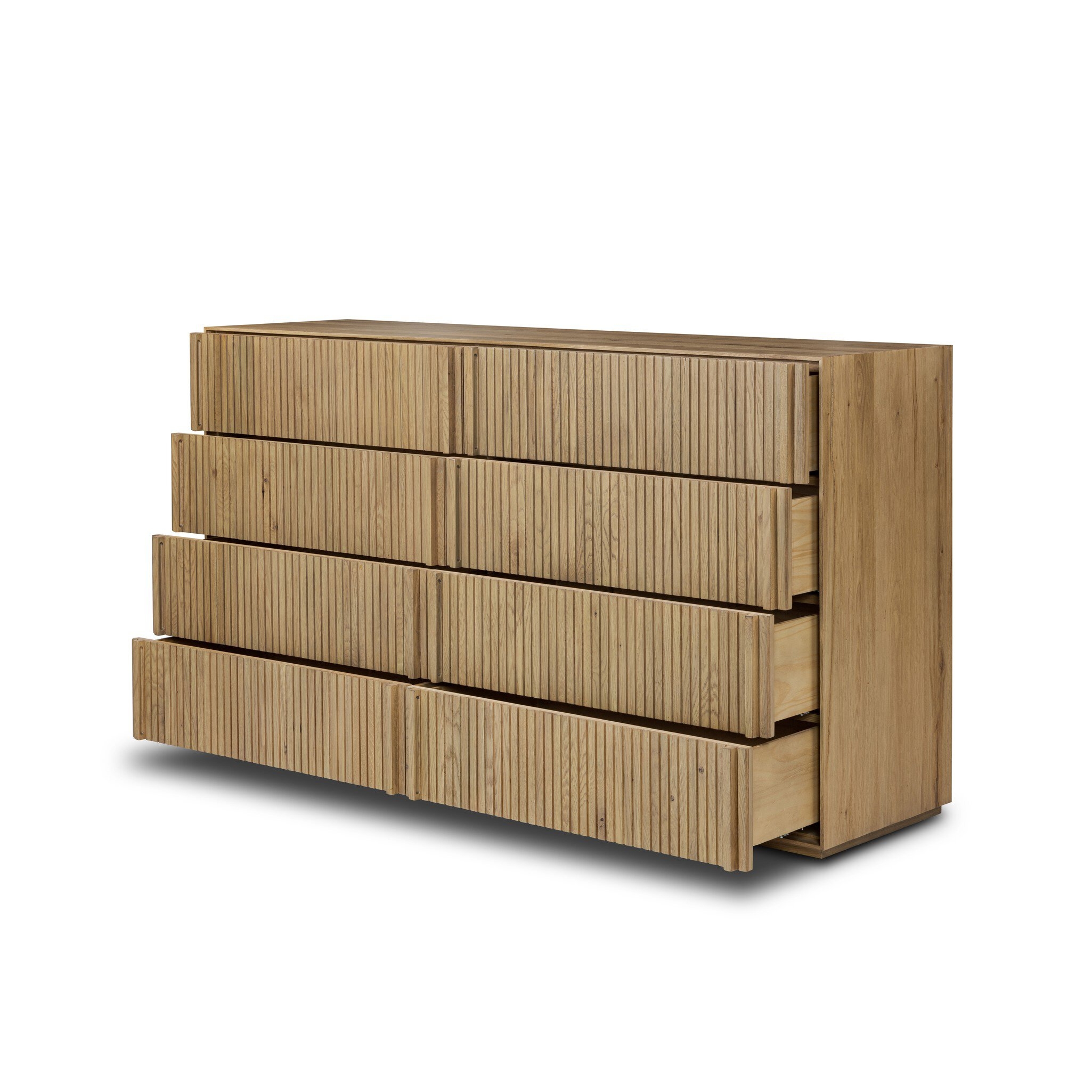 Leo 8 Drawer Dresser - Rustic Light Natural Oak - Image 7