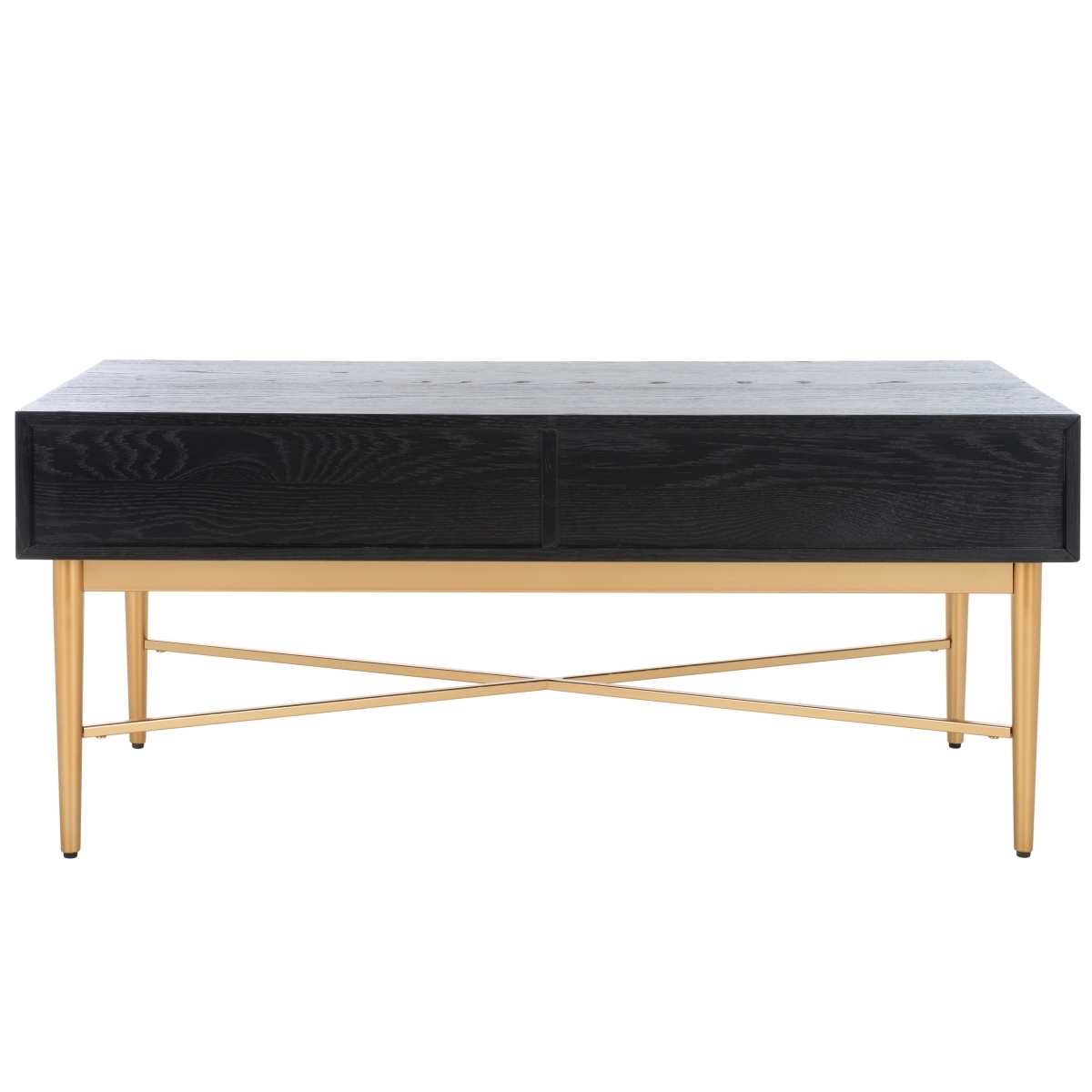 Pierre 2 Drawer Coffee Table - Black / Gold - Safavieh - Image 8