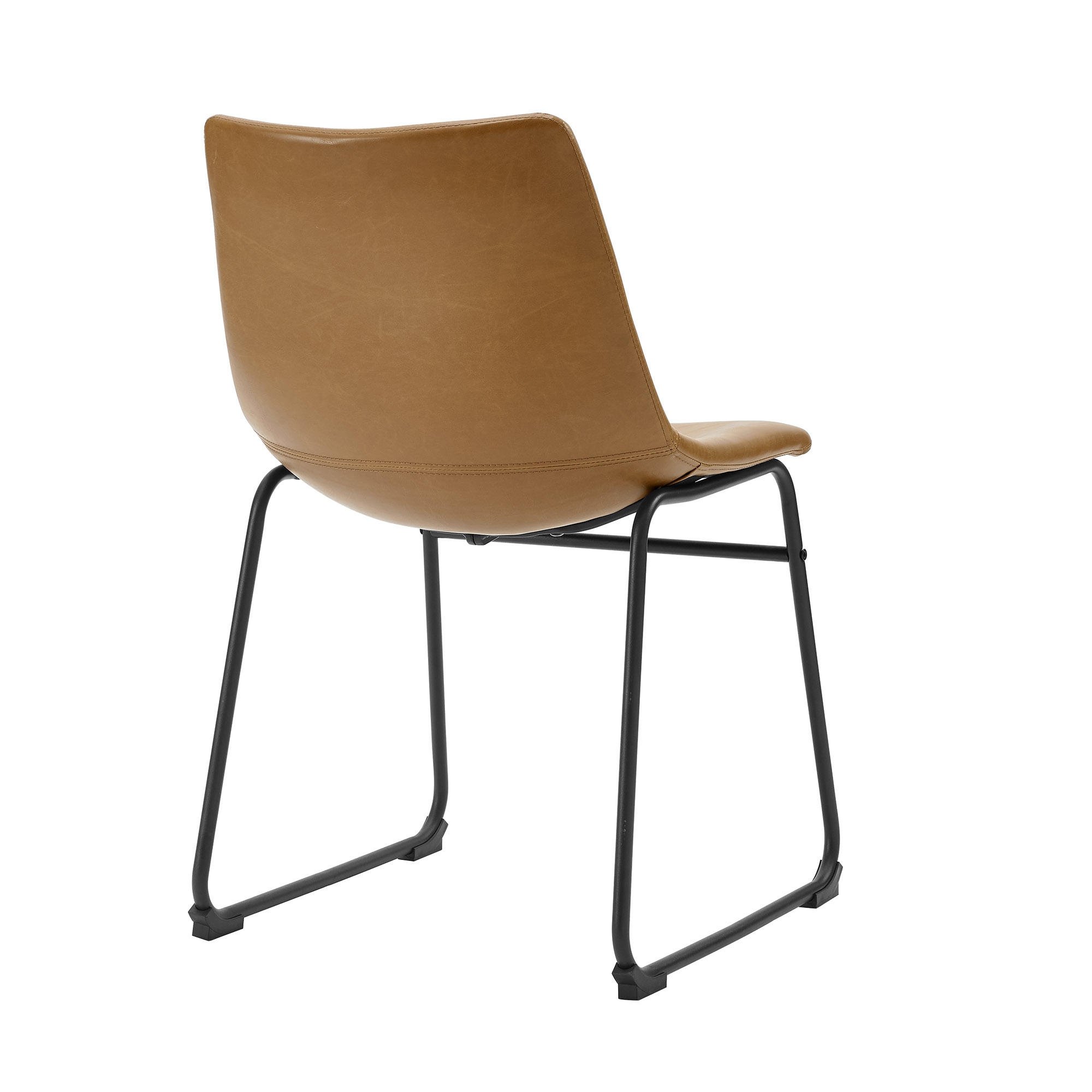 18" Industrial Faux Leather Dining Chair, Set of 2 - Whiskey Brown - Image 3