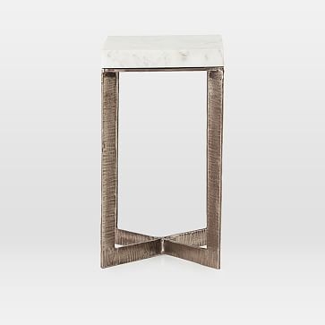 Marble-Topped Crossbase Side Table - Image 2