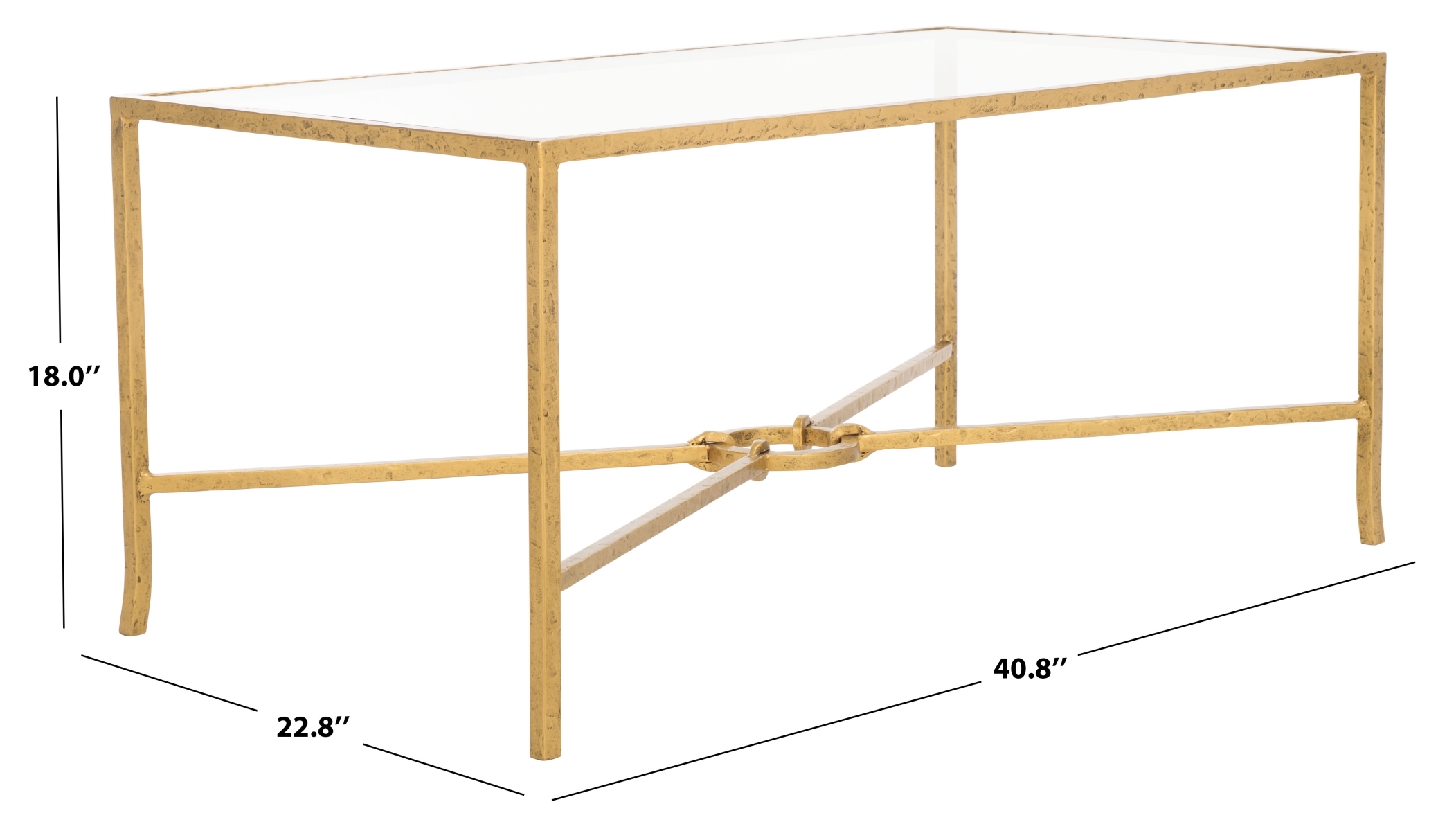 Tauri Metal Coffee Table - Brass/Clear - Image 6