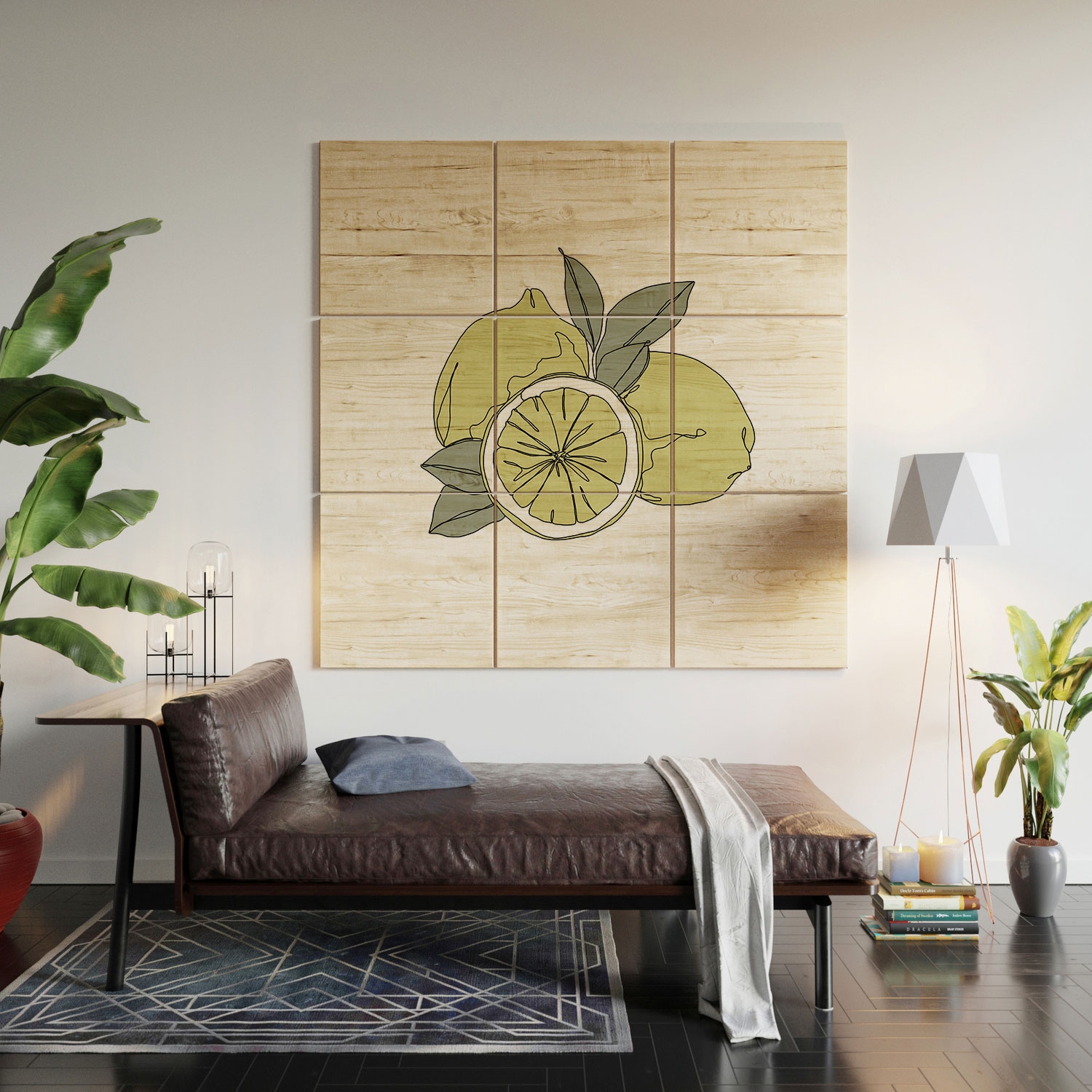 Lemons Artwork by The Colour Study - Wood Wall Mural3' X 3' (Nine 12" Wood Squares) - Image 4